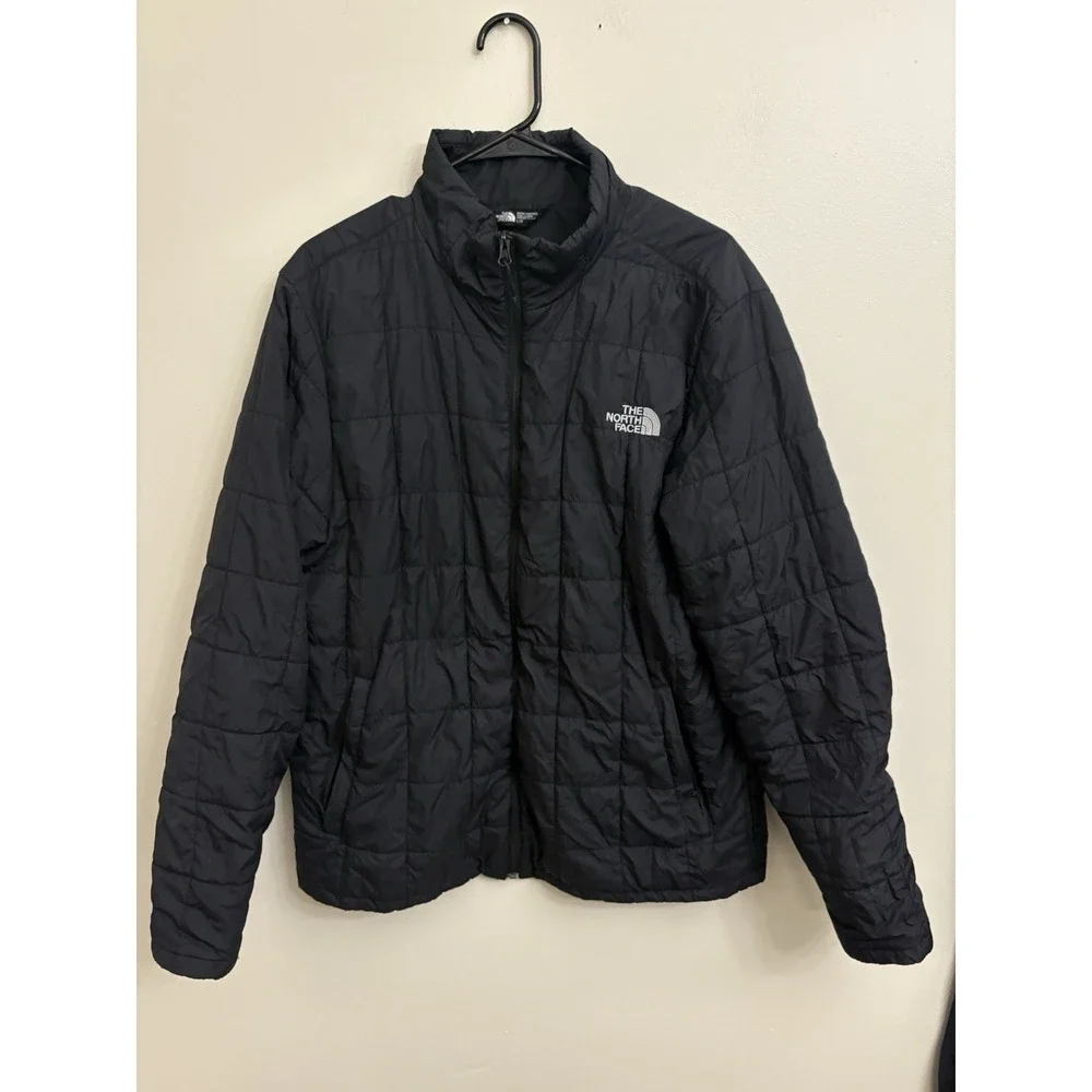 The NORTH FACE THERMOBALL Puffer Coat Jacket Men Size Large Black